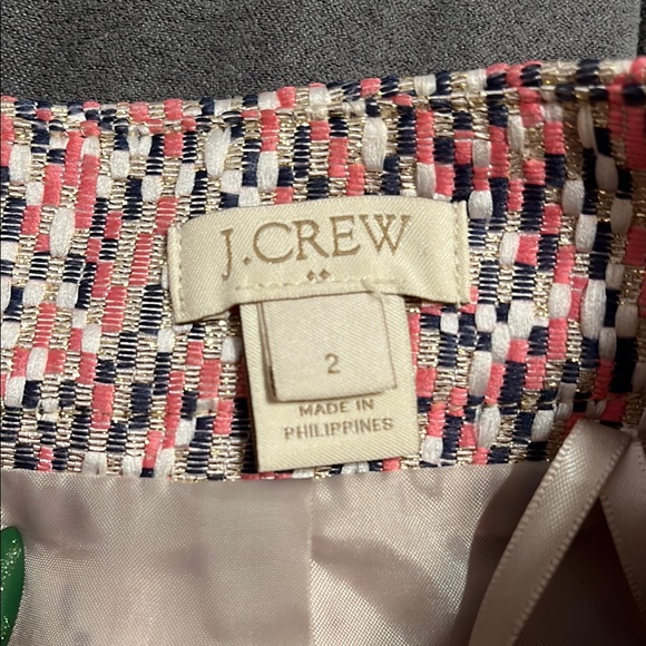 J. Crew Pink Confetti Metallic Gold Tweed Mini Skirt with pockets lined Glinda - Picture 4 of 6